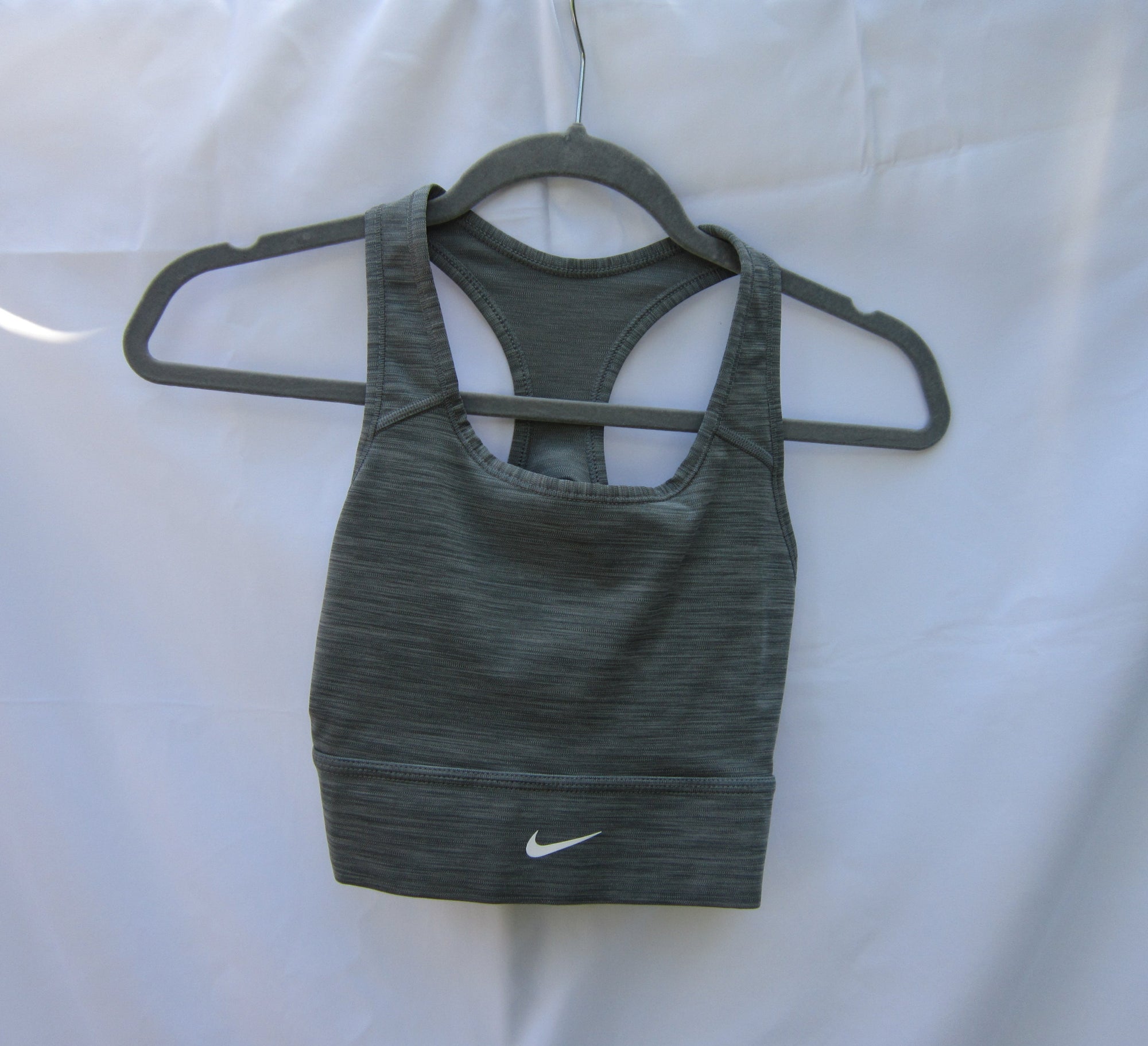 Nike Gray Racerback Sports Bra – Dri-FIT Medium Support Activewear